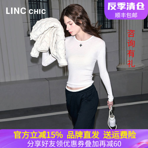 金羽杰秋季绵羊毛圆领针织衫上衣