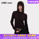 LINCCHIC金羽杰2024年秋季 女S243SW587Y 连帽针织衫 新品 绵羊毛修身