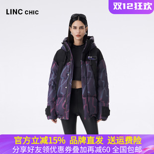LINCCHIC金羽杰2023冬款 面包羽绒服男女N23803261 无性别连帽短款