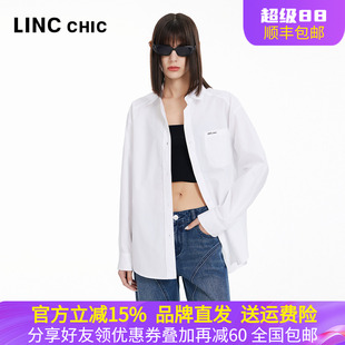 LINCCHIC金羽杰2024年春夏季 女上衣S241SH273Y 宽松简约造型感衬衫