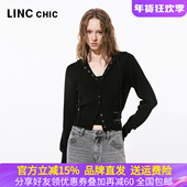连帽高腰排扣毛织开衫 LINCCHIC金羽杰2026年春季 新品 女S261CR025Y