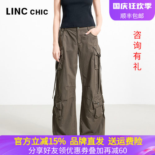 金羽杰夏季宽松直筒工装裤长裤女