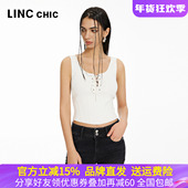 LINCCHIC金羽杰2024春季 新品 绑带设计感针织吊带背心女S241SW120Y