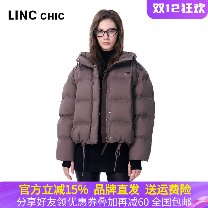 金羽杰冬季短款连帽加厚羽绒服女