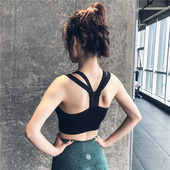 运动文胸女防震跑步聚拢背心式 健身房定型训练无钢圈瑜伽内衣bra