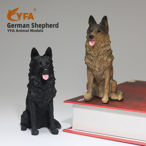 YFA模玩德牧黑背狗模型车载摆件