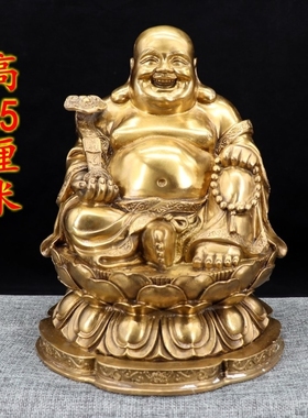 黄铜铸造保平安大肚弥勒佛铜佛像