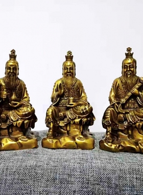 黄铜铸造三清神像三清道祖老君像