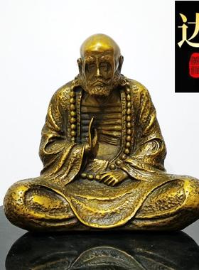 纯铜达摩佛像摆件大号