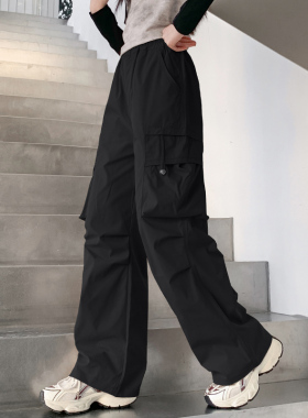 韩国潮女童工装裤春秋款2025新款中大童运动裤休闲洋气女孩阔腿裤