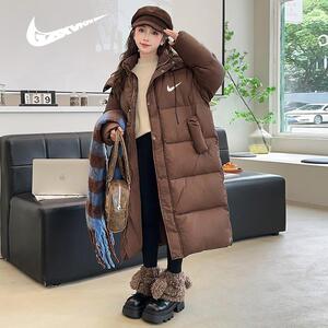 耐克顿女童羽绒服冬季保暖中长款过膝冬装潮牌韩版儿童白鸭绒外套