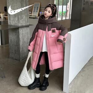 耐克顿女童羽绒服冬季新款加厚中长款过膝儿童白鸭绒外套潮牌冬装