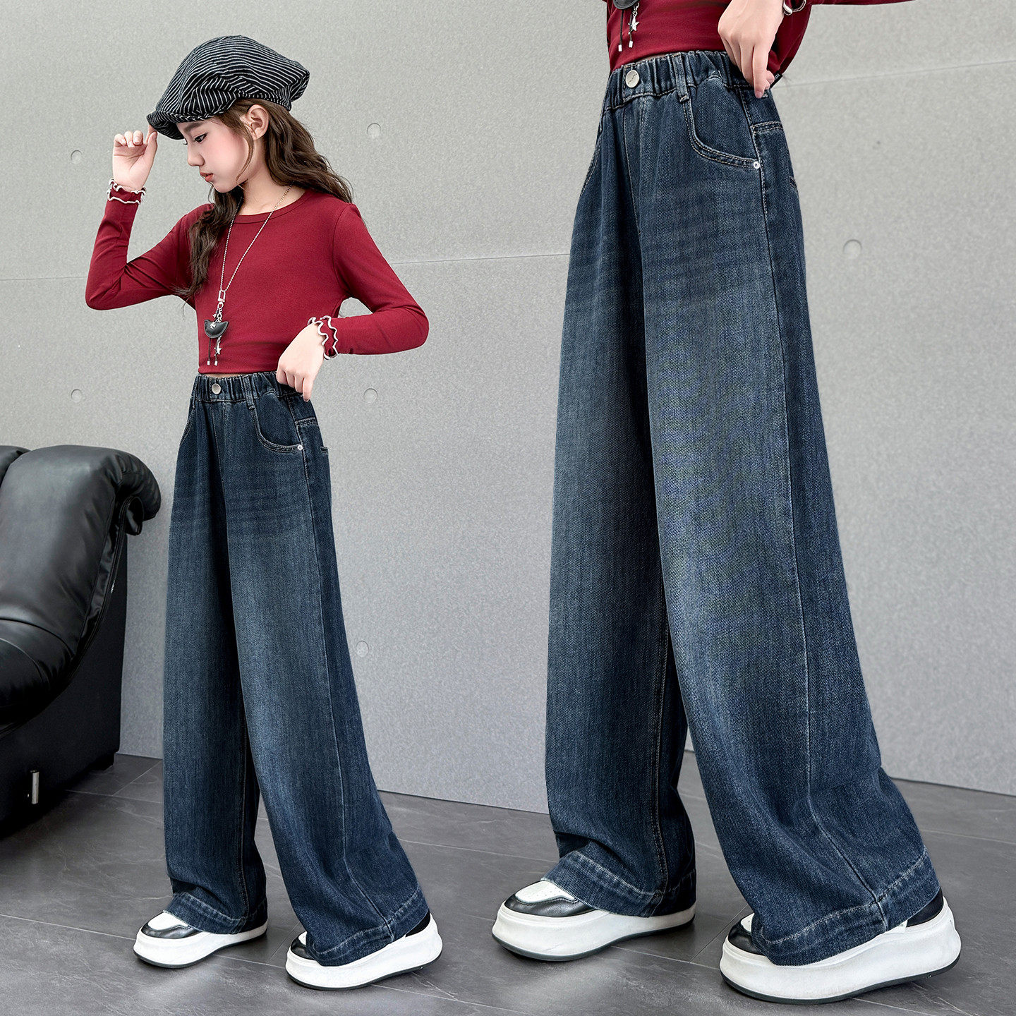 女童裤子秋冬款2025新款中大童洋气冬季加绒加厚直筒阔腿牛仔裤潮,童装/婴儿装/亲子装,儿童牛仔裤,淘宝优惠券,粉丝福利购,淘宝优惠卷