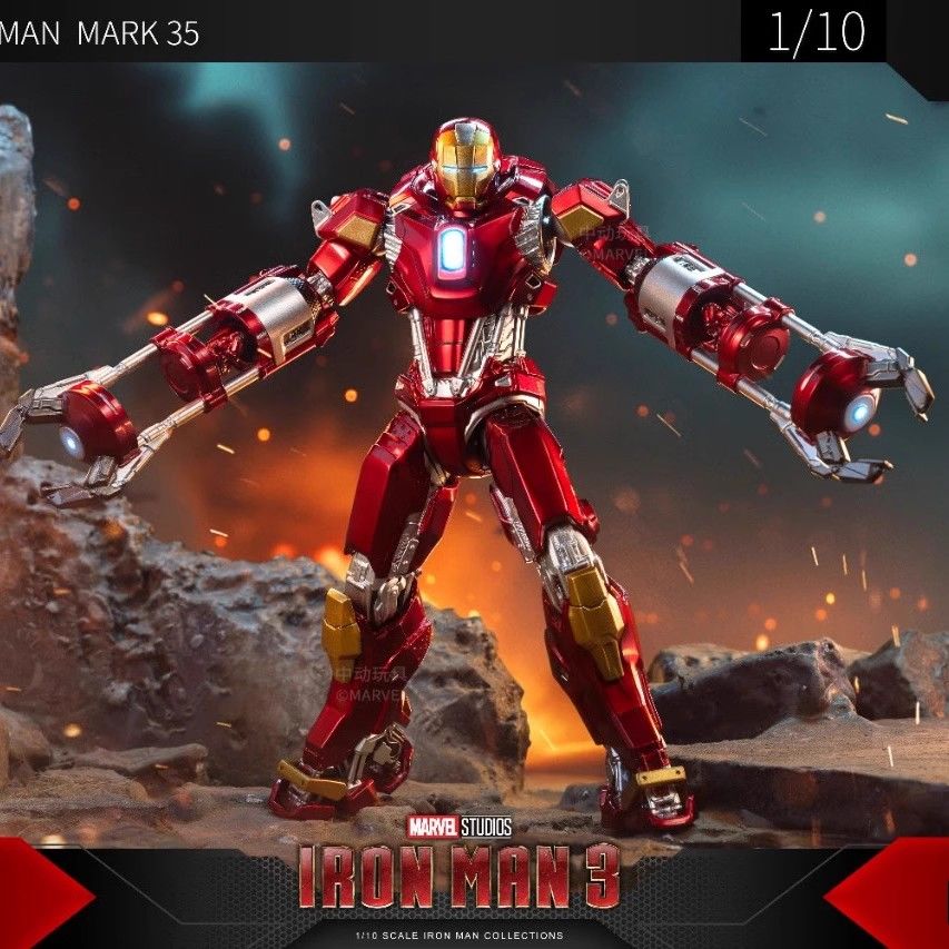 中动玩具钢铁侠MK35可动手办红鲷鱼玩具模型人偶漫威周边摆件礼物