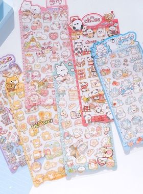 Nekoni卡通动物九尾狐熊猫柴犬兔子猫咪pvc防水儿童手帐装饰贴画