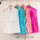 外贸好货夏季 外套运动防晒马甲 女士速干马夹常规宽松立领背心无袖