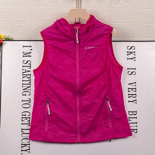 外贸好货女士速干马夹运动坎肩外套防晒薄款单层连帽跑步户外运动