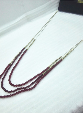 欧美日韩风三层质感长款毛衣链