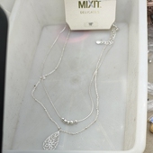 43满29元 包邮 银色双层项链