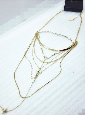 欧美日韩风多层镶嵌质感大气项链