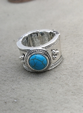 37满29元包邮  弹力镶嵌松石戒指