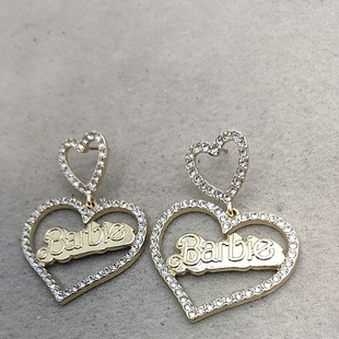 满钻爱心耳钉 打标耳钉 37满29元 包邮