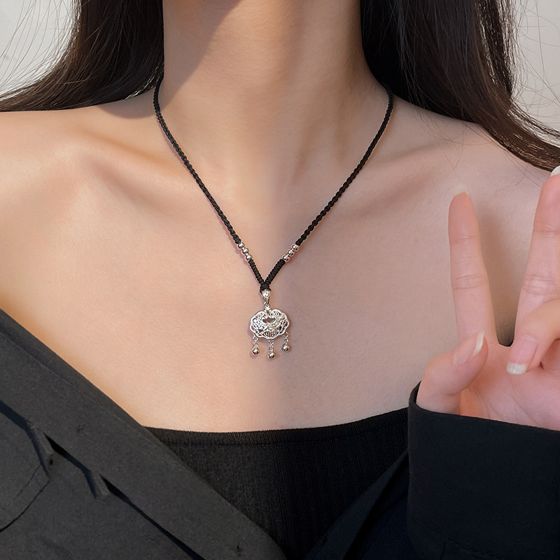 吉祥如意平安幸福平安锁项链