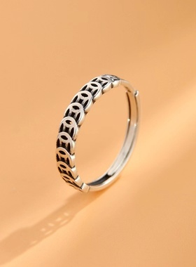 中古钱币戒指旺财运聚财铜钱指环