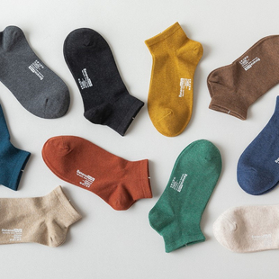 棉袜 男士 袜子男短袜纯棉防臭吸汗ins潮矮腰短筒男袜纯色春季 四季