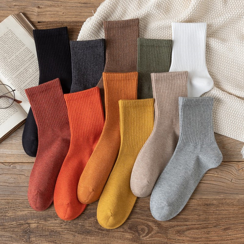 防臭女纯棉简约中筒百搭