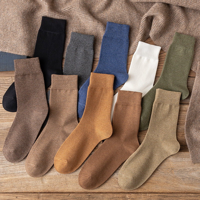 袜子男中筒纯棉秋冬防臭吸汗男袜春秋棉线纯色复古日系男士长袜潮,女士内衣/男士内衣/家居服,中筒袜,淘宝优惠券,粉丝福利购,淘宝优惠卷