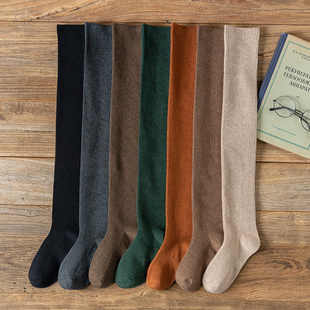 过膝袜女秋冬纯棉微压瘦腿护膝长筒袜防下滑春秋大腿长袜压力袜子