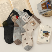 诸暨袜子女纯棉春秋ins潮中筒袜秋冬2025超火韩系可爱撞色长袜