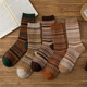 袜子女中筒双针双路ins潮秋冬女袜纯棉复古民族风日系春秋长袜