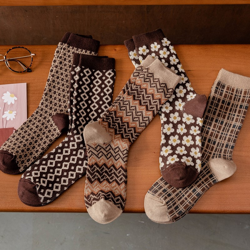 ins纯棉复古秋季原宿森系袜子