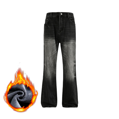 2025冬季加绒重磅美式牛仔裤