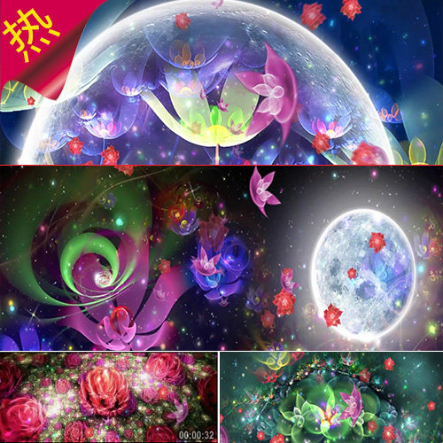 感恩的心 3K原版伴奏 唯美荷花星球 梦幻莲花 婚礼开场 视频素材