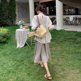 跑量价-优质面料天丝衬衫针织吊带裙套装306-69003p125k188，女装连衣裙，浙宝306