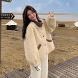 大货已出-定制罗口羊羔毛外套306-AW91-p205-k308，女装皮草，浙宝306