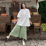 现货-数据好-日常通勤衬衫条纹半裙两件套306-24050p125k188，女装套装/套裙，浙宝306
