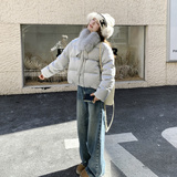 现货-醋酸缎面超大真狐狸毛领羽绒306-AW185-p330-k488，女装羽绒服，浙宝306