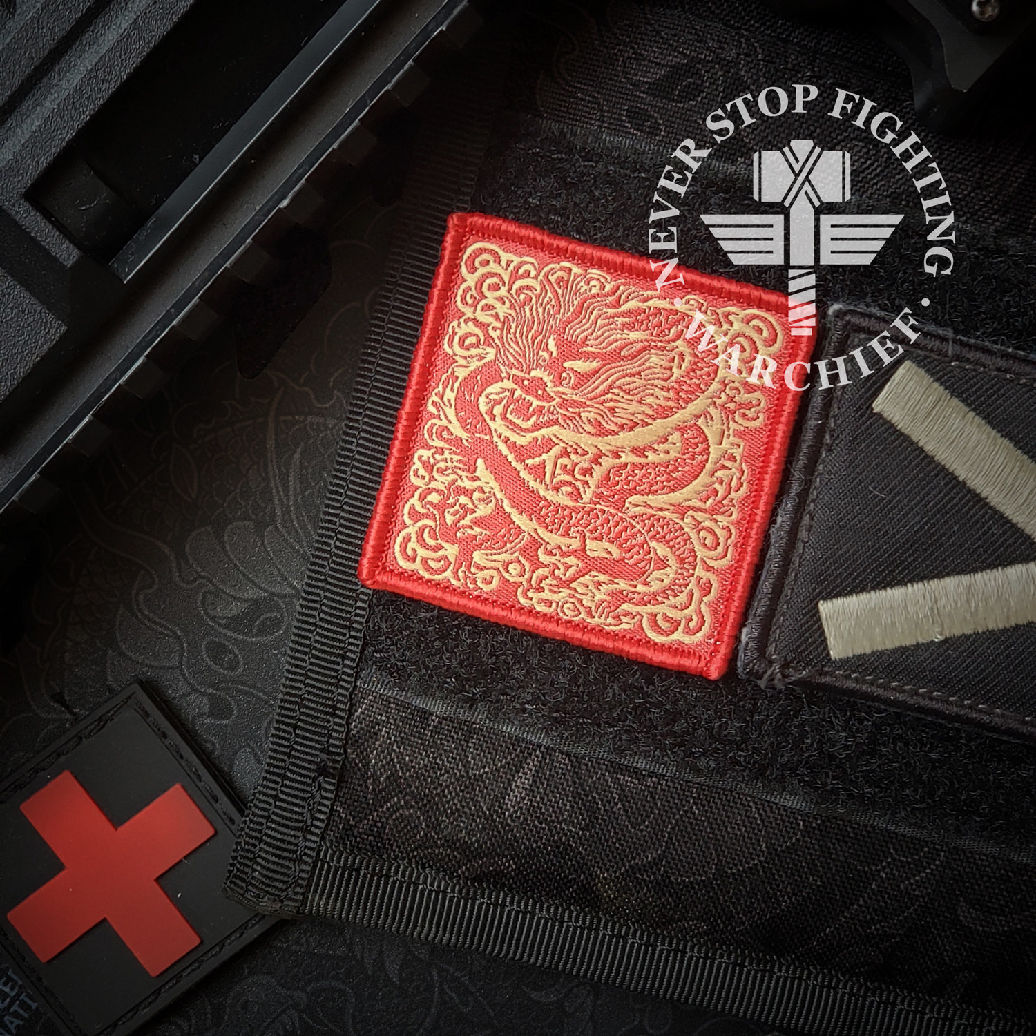 WARCHIEF酋长新品龙纹图腾战斗臂章士气章百搭战术魔术贴章