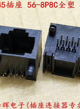RJ45 56全塑 56-8P8C 不带灯 8针RJ45 网络插头插座网口接口 环保