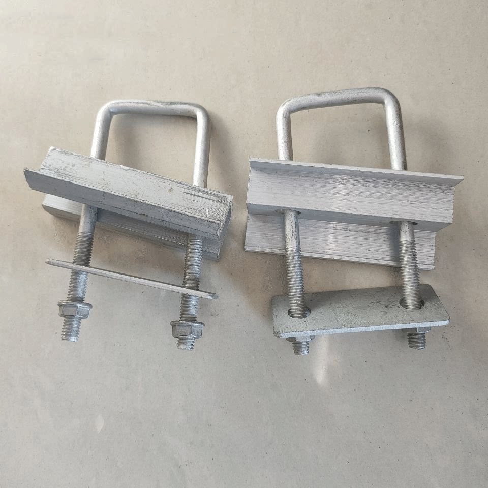 光伏板4*6/4*8双孔中压/边压太阳能专用铝合金压块105/125高u型丝