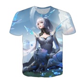 中小学生青少年春夏季 王者荣耀男女新款 公孙离记忆之芯短袖 cosT恤