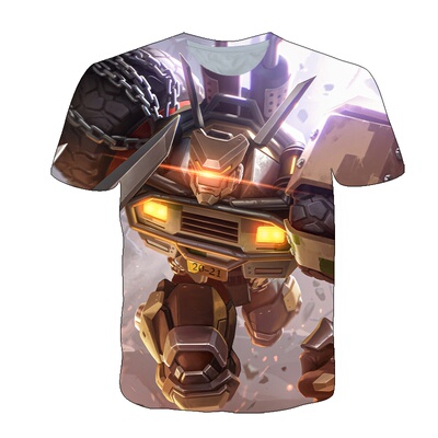 王者荣耀典韦铁心机甲衣服男女短袖t恤霜月吟夏季少年儿童COS上衣