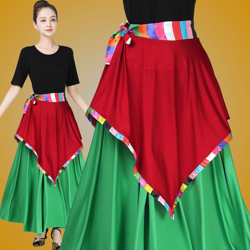 藏族舞一片式裙彩虹围裙厂家直销