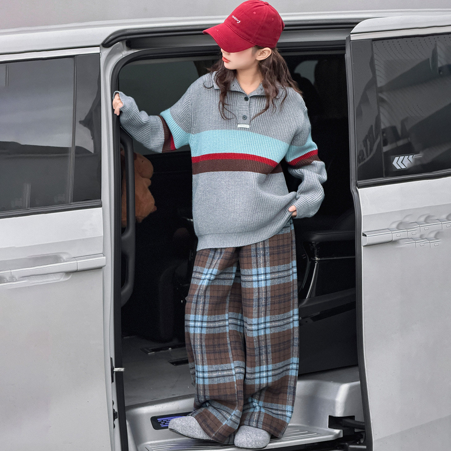 女童秋冬加绒毛衣套装
