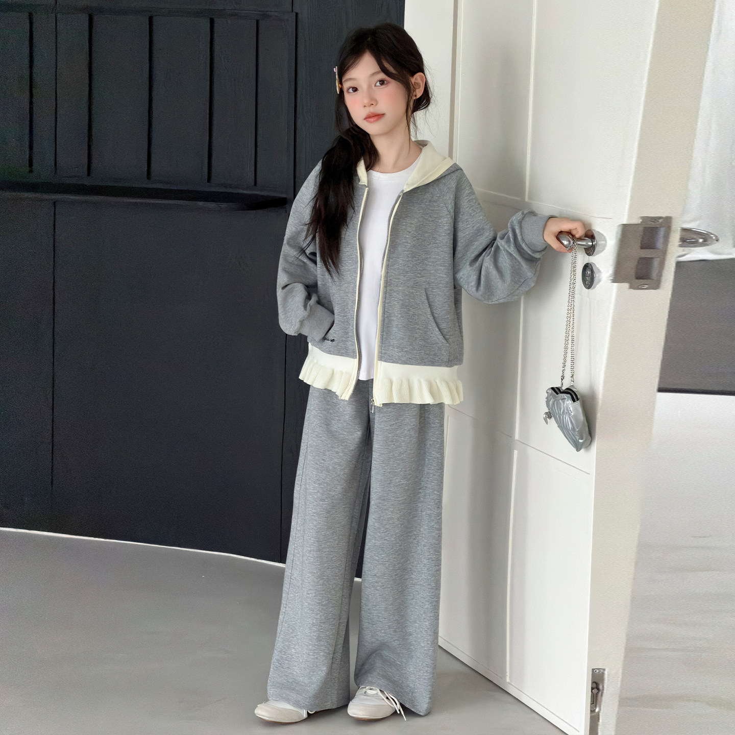 女童秋装洋气卫衣外套裤套装