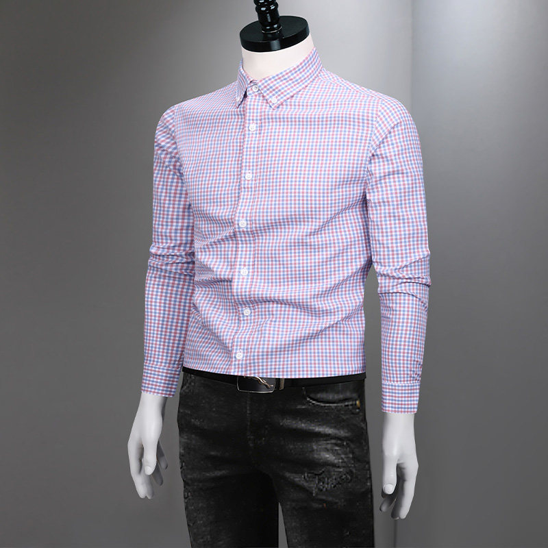纯棉格子衬衫男士长袖2026年新款痞帅春秋高级感商务休闲衬衣潮流